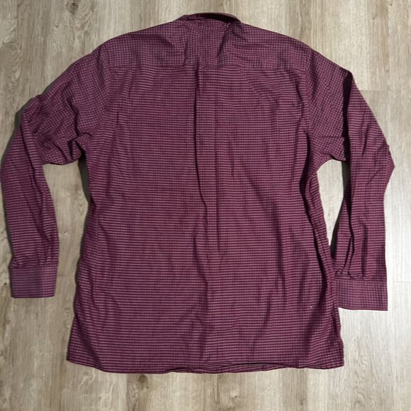 Peter England Nuvo Fit Red & Black Checked Cotton-Blend Mens Long Sleeve Shirt E - Picture 2 of 10